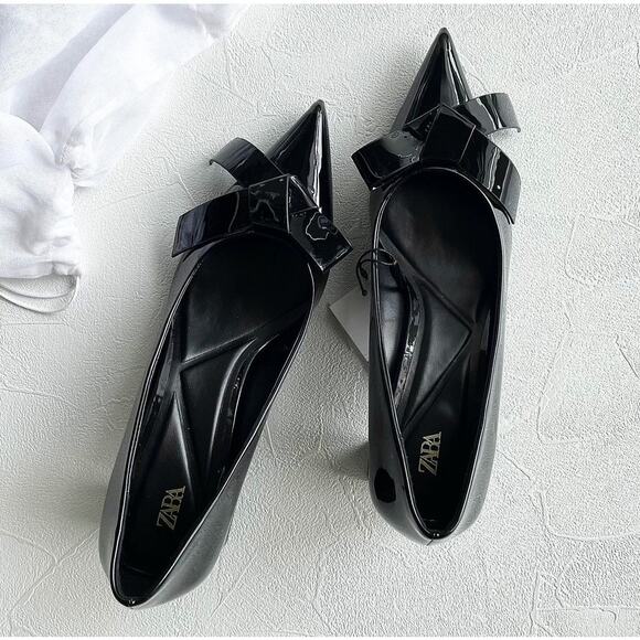 ZARA Faux Patent Leather Heels NWT LAST ONE!!! - Picture 1 of 16